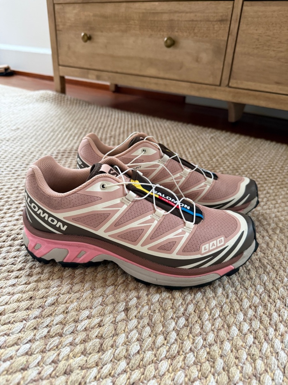 Salomon Women's Pink and White Trail Running Shoes